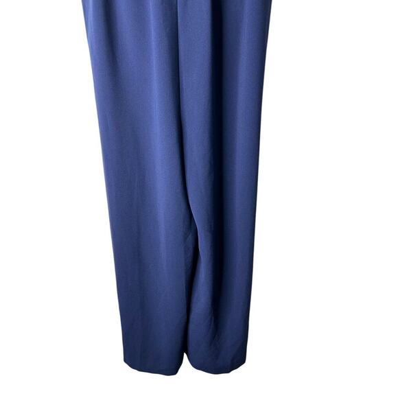 Madewell Jumpsuit Womens Size 2 Navy Blue Smocked Button-Front Wide Leg Cropped - Picture 5 of 16